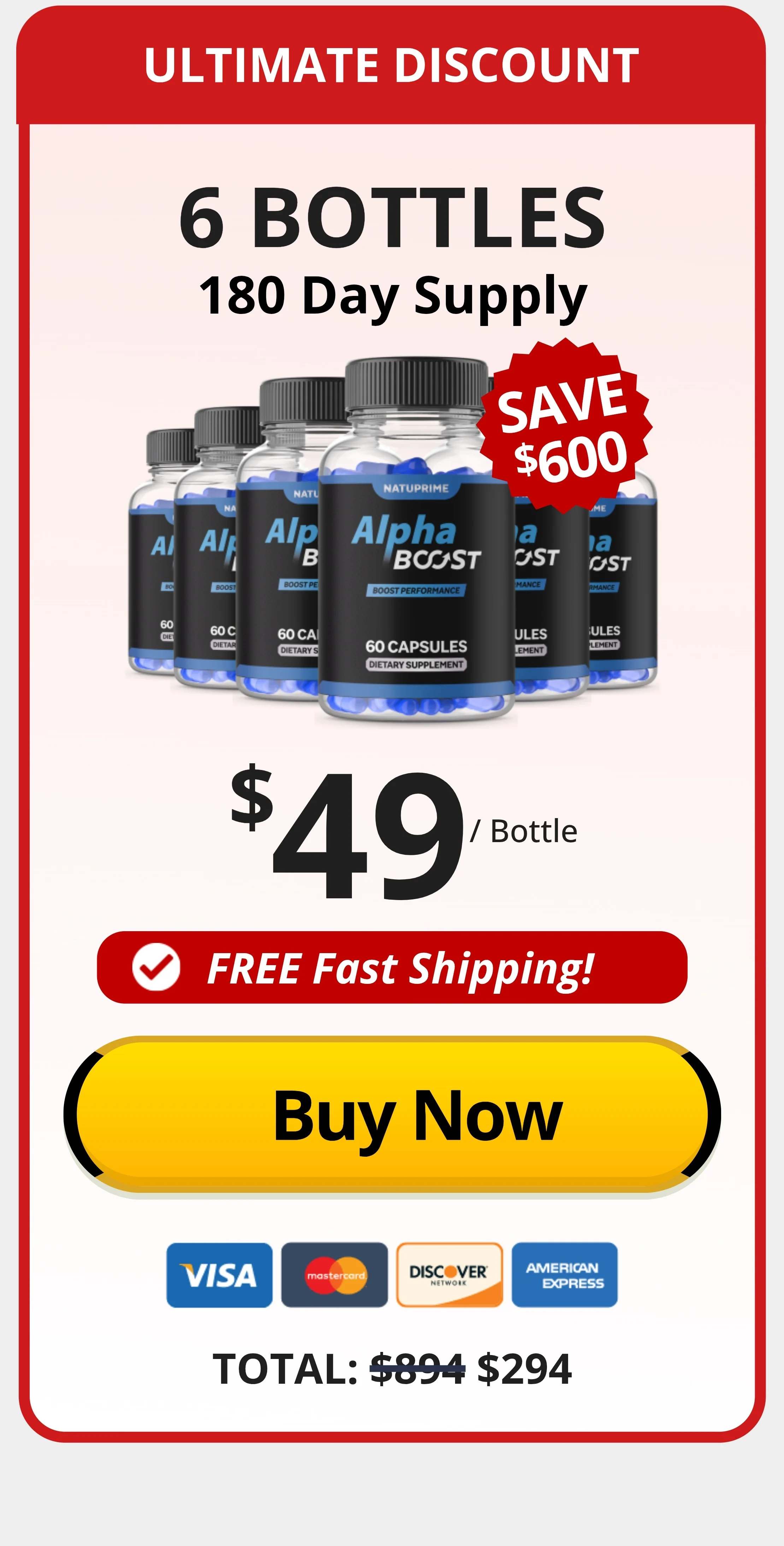 Alpha Boost™ 6 bottles pricing